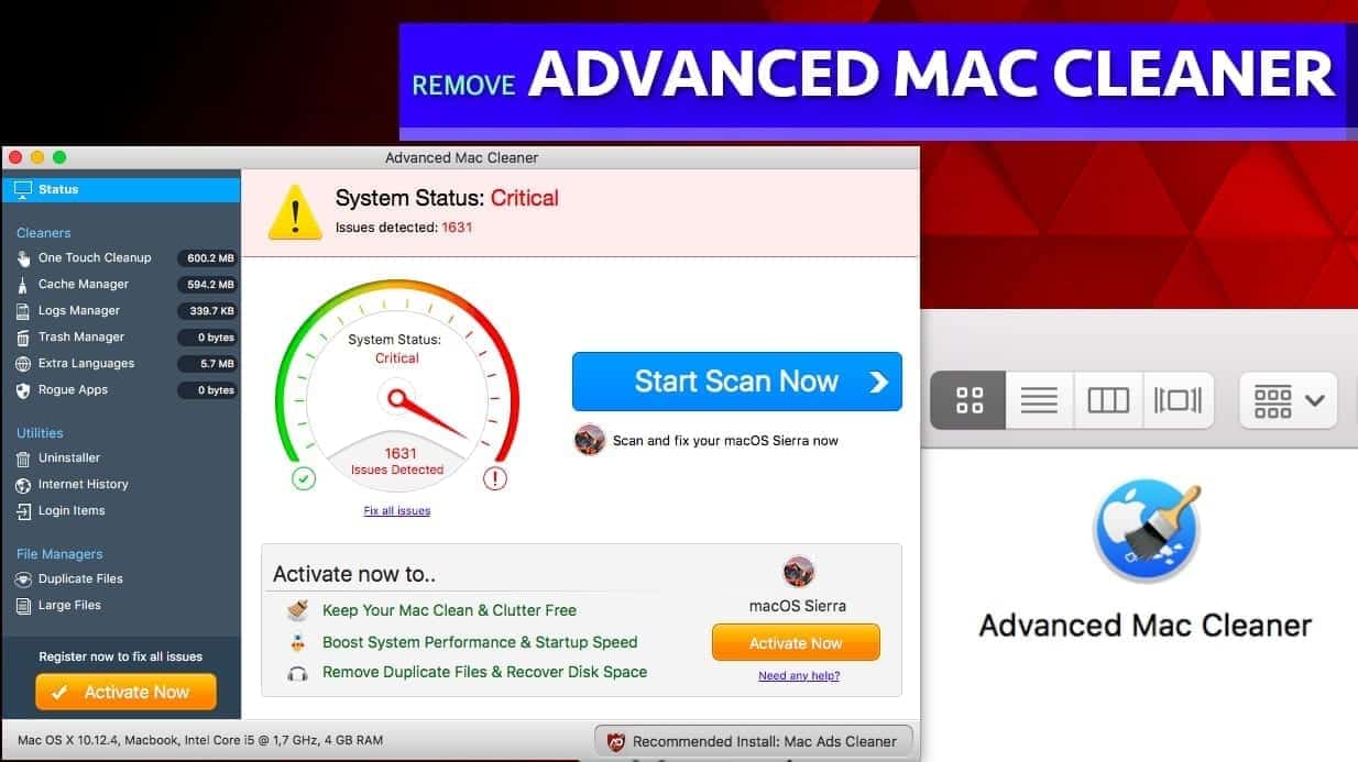removing advanced mac cleaner